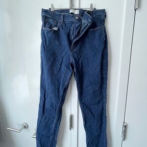 Abercrombie Slip Straight Ultra High Rise Jeans, Dark Wash, 14L
